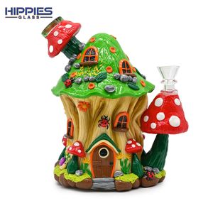 1pc,7.4in,Glass Bongs With Cute Mushrooms House,Borosilicate Glass Water Pipe,Glass Hookah,Polymer Clay Cute Cartoon Snail & Seven Starred Ladybird Glass Smoking Item