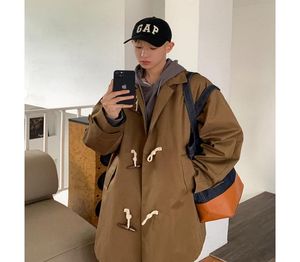 Men039s Trench Coats Autumn Cotton Trench Coat Men Fashion Casual Oversized Long Coat Men Korean Style Loose Windbreaker Jacket9563845