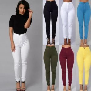 Jeans Weiße Röhrenjeans Damen Frühling Sommer Dünne Hosen Mode Hohe Taille Schwarz Stretch Jeans Frau Beiläufige Dünne Denim Bleistift Hose