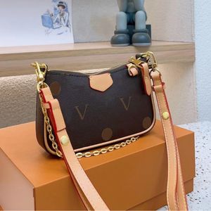 Mini Easy Pouch Shoulder Bags designer bag woman chain bag luxury phone purse floral baguette Emboss Print Letters Leather 5A