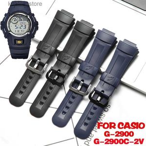 Assista Bandas Acessórios para Casio G-2900 G 2900 Strap G-2900C-2V Resina Sile Mens Sports Waterproof Pin Buckle Band L240307