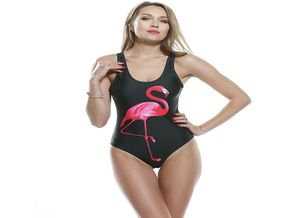 2019 Seksowne stroje kąpielowe Kobiety One Piece Designer Flaming Flamingo Printed Summer Bathing Suit Women S Bikini Fast 5271110