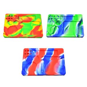 Silicone Rolling Tray Heat-resistant Rectangle Tobacco Camo Silicone Dish tray Dab Mat Cigarette oil rig Smoking Accessories LL