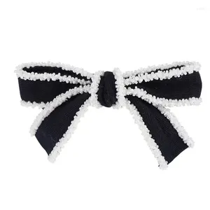 Grampos de cabelo elegante bowknot hairpin clipe branco preto arco pino headwear barrettes acessórios para mulher