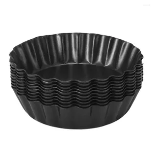 Baking Moulds Egg Tart Molds 3Inch Mini Pans Removable Bottom Cupcake Cake Muffin Mold Tin Pan Tool (10 Pcs )