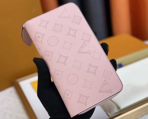 Kvinnors designer plånböcker Luxurys perforera-blommamynt förföljer klassisk dragkedja lång korthållare högkvalitativ kvinna mode små kopplingspåsar med originallåda