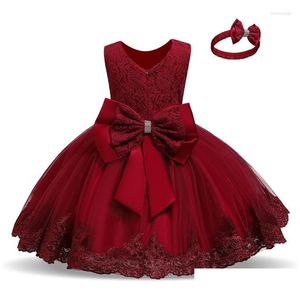 Girl'S Dresses Girl Dresses Baby Girls Elegant Princess Dress Infant Birthday Party Toddler Ball Gown Christening Gowns Vestido Drop D Dhqj1