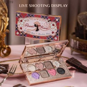 Ögon Shadow Flower Knows Chocolate Wonder-Shop Eyeshadow Palette 8-Color Eye Makeup Cosmetics