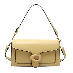 2024 quare bag flip over shoulder bag solid color chain genuine leather high-quality and large capacity