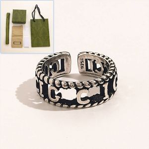 Retro Designer Ring Luxury Silver Plated Charm Gift Ring Classic Brand Love Jewelry Spring Fashion Style Wedding Ring