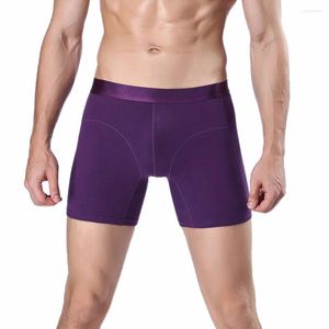 Underpants Men's Soft Sports Panties Solid Color Boxer Bulge Pouch Shorts Sexy Underwear Fashion Breathable #Y1