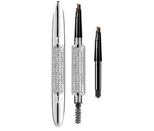 Makeup Brushes Triangle Eyebrow Pencil Shining Diamond Shape Lasting Waterproof Color Nonmakeup With Brush Gift Refill Brow7481171