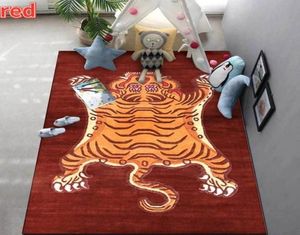 Mattor Tiger Carpet Animal Cartoon Print vardagsrum Dekoration Spela mattor Mjukt sovrumsmatta Badrum Absorberande NONSLIP MAT7166525