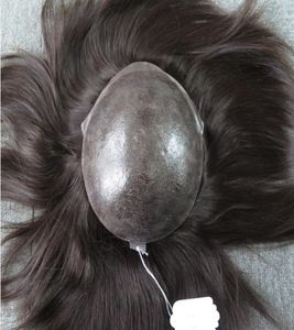 European Virgin Human Hair Thin Skin Toupee 8x10 PU Manlig enhet för män Fast Express Delivery7809624