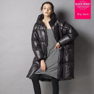 Schichten 7xl Fashion 2020 Winter Modemarke Kapuze 90% Entenjacke weiblich länger dicker Down Down Federfüller warmer Mantel WJ1469