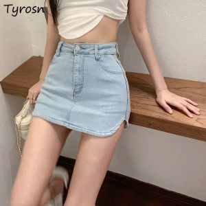 Dresses Skirts Women Asymmetrical Slim Solid Denim Minimalist Fashion High Waist Allmatch Leisure Korean Style Ladies Hotsweet Summer