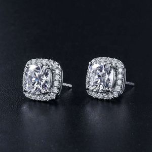 Brincos adoráveis de halo para mulheres, meninas, ouro 10k, redondo, moissanite, diamante, joia