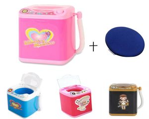 Mini Simulation Children Play Pretend Electric Cute Cosmetic Powder Puff Washing Machine Makeup Brushes Cleaner Washer Tool 3pcsl2616020
