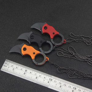 Mini Fox Necklace Outdoor Portable Self Defense Eagle Claw Home Travel Open Box Keychain Folding Knife 786108