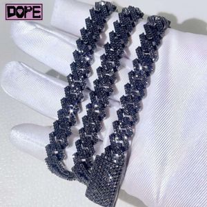 Wholesale Miami Moissanite Cuban Chain 10mm Vvs Iced Out 925 Sterling Silver Black Moissanite Cuban Link Chain