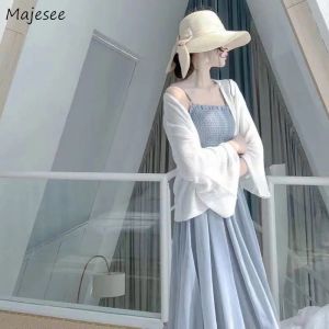 Dress Chiffon Dress Women Solid Color Elegant Fit and Flare Spaghetti Strap Sweet Maiden Clothing Multilayer Fairy Thin Holiday Mujer