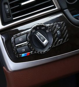 Adesivo styling auto per BMW X3 X4 F25 F26 5 7 serie 5 GT F10 F07 F01 Pulsanti interruttori fari in fibra di carbonio Copertura decorativa della cornice3436160