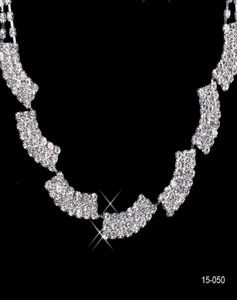 15050 New Jewelry Necklace Earring Set Cheap Wedding Bridal Prom Cocktail Evening Dresses Rhinestone In Stock 150505188150