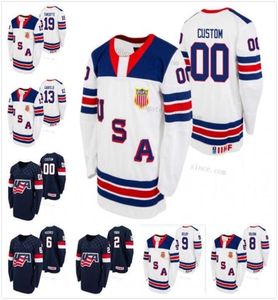 MTHR USA U18 Takım 11 Trevor Zegras 2021 Biosteel All American Game Home Jersey 6 Jack Hughes John Beecher Michael Gildon Bol7096674