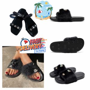 2024 Designer Sandaler Kvinnor Flat Women Dress Shoes Big Head Beach Black Orange Outdoor Fashion Slide Gai Womens Summer Slipper