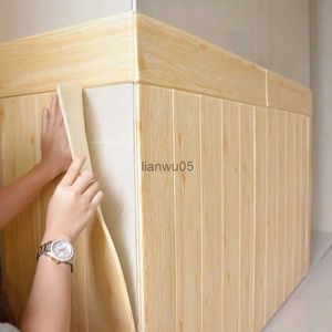 Wallpapers DIY auto-adesivo 3D papel de parede grão de madeira impermeável espuma adesivo decoração acessórios crianças quarto piso vinil pvc decorl2403