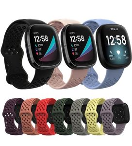 Dla Fitbit Versa 3 silikonowy pasek sportowy oddychający opaska bransoletki dla Fitbit Sense Versa3 Smart Watch Akcesoria 78142797622008