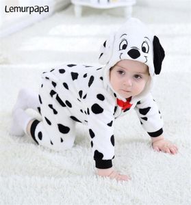 Baby kläder romper dalmatian tecknad kigurumis onesie barn pojke flicka jumpsuit djur hund kostym småbarn varm nyfödd playsuit 2017340504