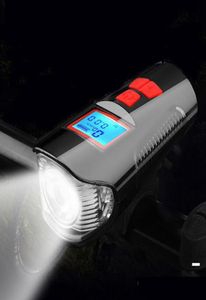 Велосипедный фонарь Передний USB-рогалик Измеритель скорости Зарядка Велосипедный фонарь Фонарик Руль Велосипедная голова Светодиодные фонари Аксессуары для велосипеда 201316012