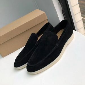 Men's casual shoes loafers flat low top suede Cow leather oxfords Moccasins summer walk comfort slip on loafer rubber sole flats