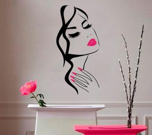 Wall Decal Beauty Salon Manicure Nail Salon Hand Girl Face Sticker Home Decor Hairdresser Hairstyle Wall Sticker2615640