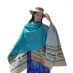 Filtar Autumn and Winter Tourism With Ethnic Style Draped Shawl Cape Women's Office Air Conditioned Room Split Scarf Filte