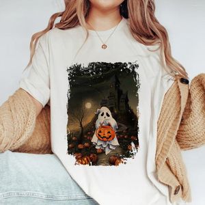 Women's T Shirts Clothing O-Neck Top Halloween Fun Pumpkin Pattern Printed T-Shirt Cartoon Cute Fashion Autumn Basic T-Shirt.