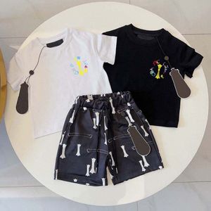 Crianças conjuntos de roupas camiseta marca meninos designer de luxo meninas bebê clássico ternos crianças verão manga curta carta letras shorts moda camisa cott d1ku #