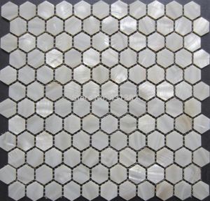 Azulejo de mosaico hexágono branco puro, azulejo madrepérola, hexágono 25MM, azulejo madrepérola, banheiro, cozinha, backsplash, azulejo de parede 21996271869