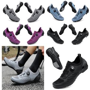 deszigner Scarpe da ciclismo Uomo Sport Dirt Road Bike Scarpe Flat Speed Cycling Sneakers Flats Mountain Bicycle Calzature SPD Tacchetti Shodaes 36-47 GAI