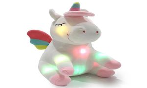 LED Light Up Unicorn Pluszowe zabawki zwierzęce Świąteczne urodziny Walentynki S Prezenty dla dzieci z kreskówki jednorożca 30cm2711151