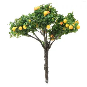 Decorative Flowers 20Pcs 4cm Fruit Tree Model Green Artificial Train Railroad Landscape Scene Layout Garden Decoration Crafts