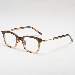 Occhiali da vista per uomo Donna Retro Designer GMS-124 Occhiali di moda Montatura in acetato Elasticità dettagliata Stile quadrato Piastra per lenti anti-luce blu con scatola