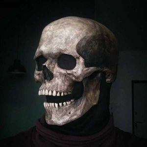 Designer Masks Full Head Skull Mask Carnival Adults Realistc Anonymous Halloween Moveable Mouth Jaw Anime Horror Helmet Skeleton Headgear Masks