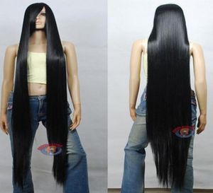 150 cm long straight wig black purple red white silver green BLUE Nature Hair Women039s Anime Medium Hair no lace Fiber All wig5315388