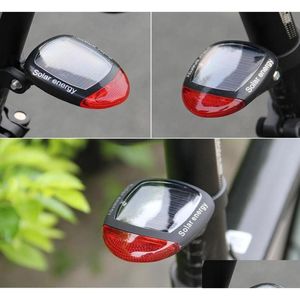 Other Outdoor Lighting Bike Light Solar Powered Led Rear Flashing Tail For Bicycle Cycling Lamp Safety Warning Bisiklet Aksesuar410249 Dhsrj