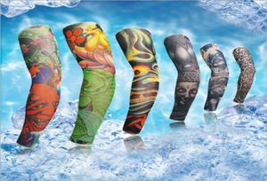 Fashion Nylon Unisex Elastic Temporary Fake Tattoo Sleeves Stretch Outdoor Sports Protection Sunscreen Arm Stockings Mix Types6290922