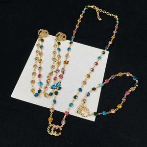 Gold Plated Luxury Brand Designer Pendants rostfritt stål brev hänge halsbandskedja smycken