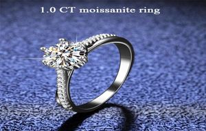 Anelli di fidanzamento da 1 CT Anello di promessa in argento sterling placcato oro bianco 14K 028CT Set da sposa semiimpilabili 2208139571372