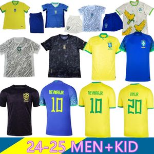 2024 البرازيل فيني جونيور. كرة القدم جيرسي برازيل كاسميرو 23 24 المنتخب الوطني G.Jesus P.Coutinho Home Away Men Kids Kit L.Paqueta